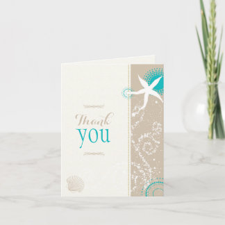 Tarjeta de agradecimiento de la boda de marfil en 
