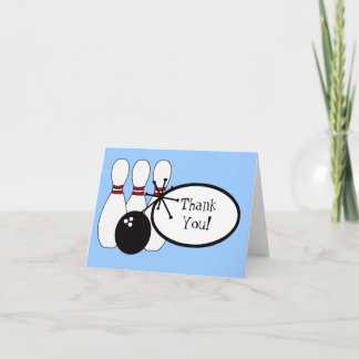 Tarjeta de agradecimiento de la bolera azul de KRW