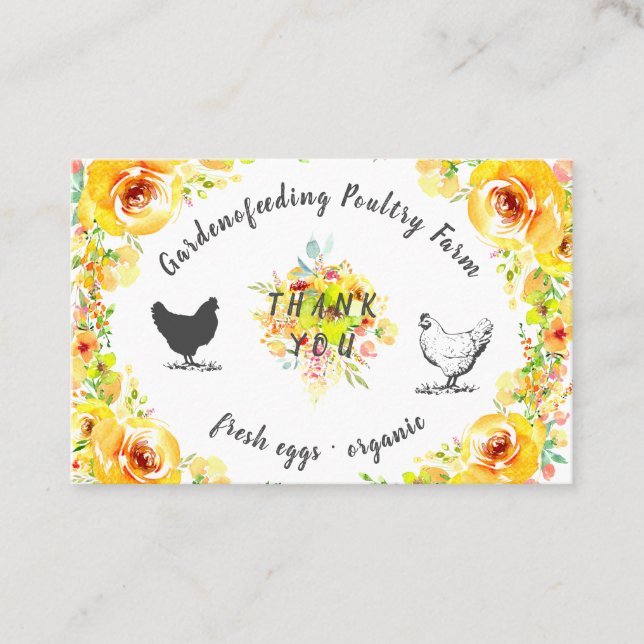 tarjeta de agradecimiento de la casa de campo flor (Anverso)