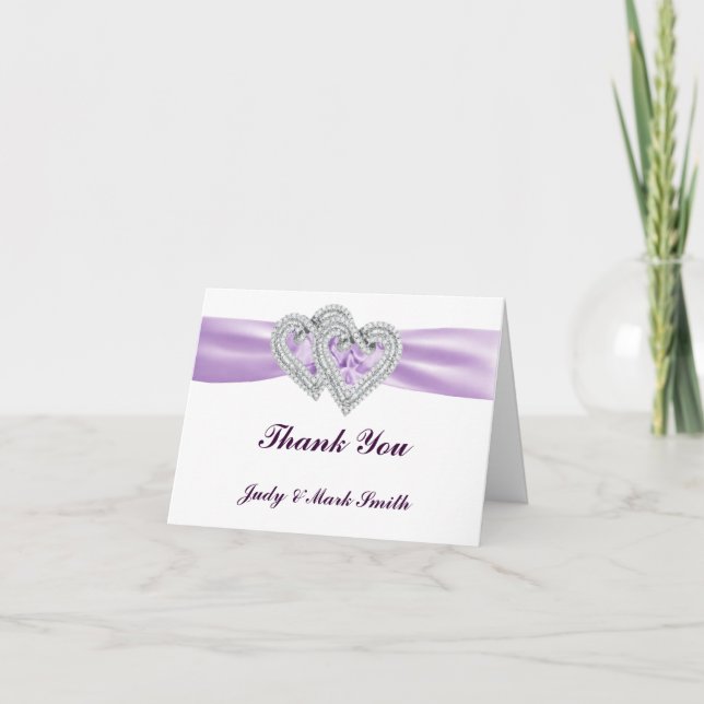 Tarjeta de agradecimiento de la cinta de lavanda d (Anverso)