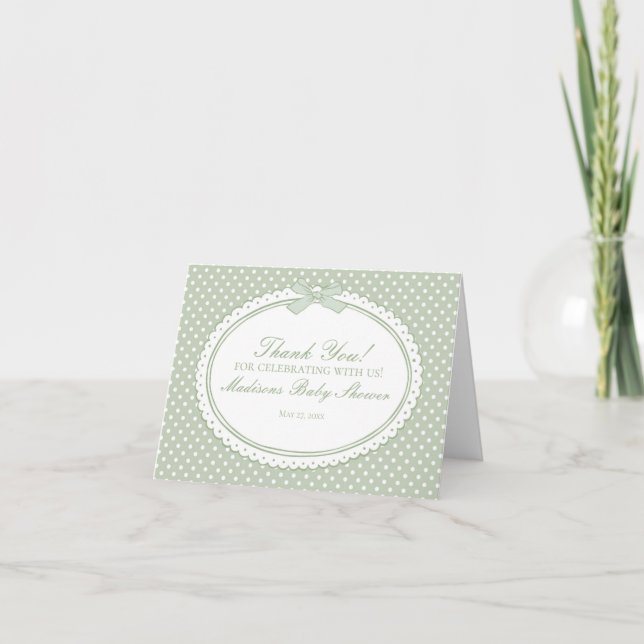 Tarjeta de agradecimiento de la coqueta de gingham (Anverso)