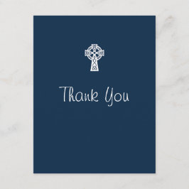 Tarjeta de agradecimiento de la Cruz Celta - Azul