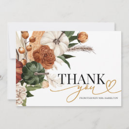 Tarjeta de agradecimiento de la ducha de novia Caí