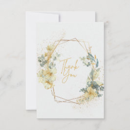 Tarjeta de agradecimiento de la elegante boda azul