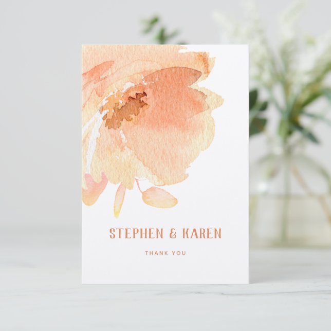 Tarjeta de agradecimiento de la elegante boda de l (Anverso de pie)