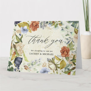 tarjeta de agradecimiento de la elegante foto flor