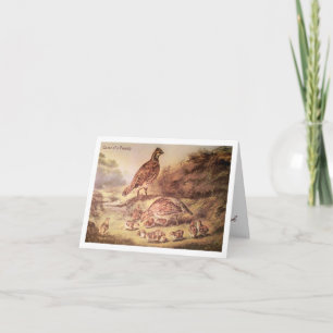 Tarjeta de agradecimiento de la familia de codorni