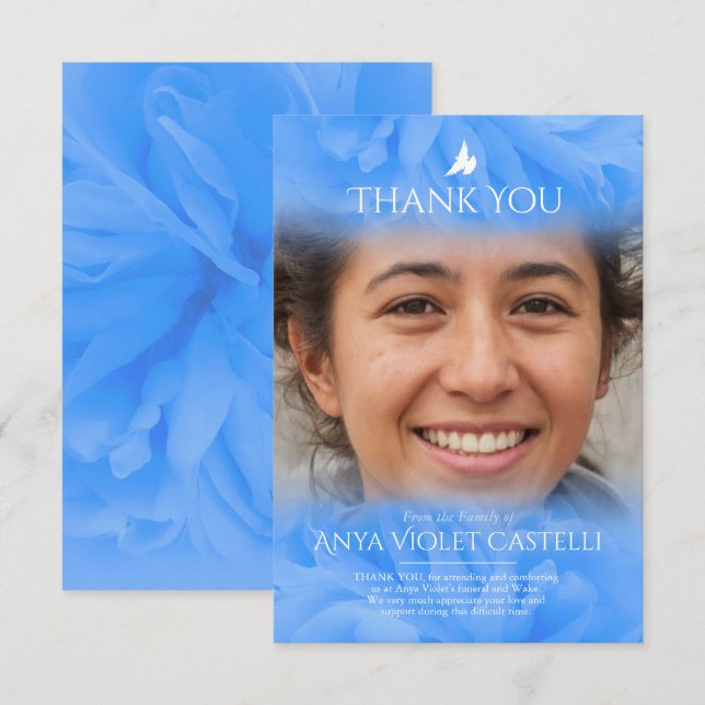 Tarjeta de agradecimiento de la familia de fotos d (Anverso / Reverso)