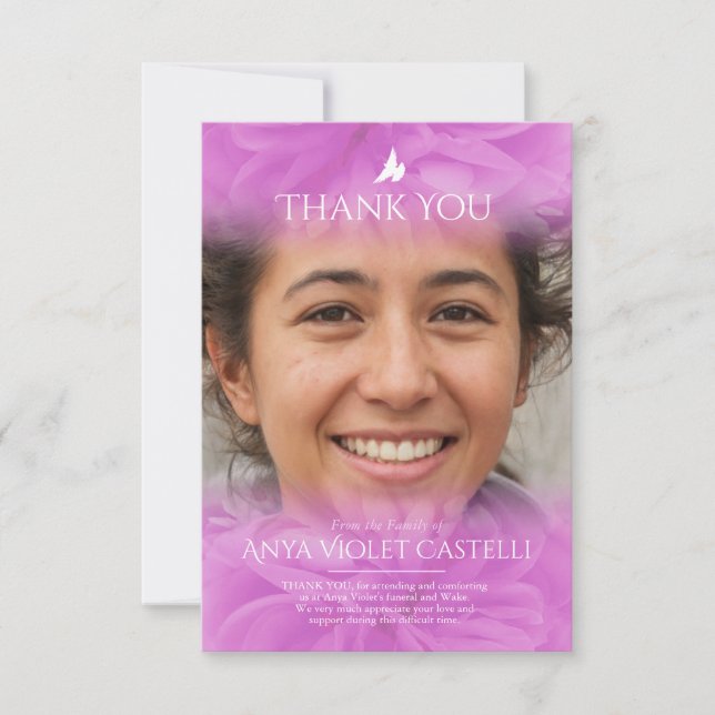 Tarjeta de agradecimiento de la familia de fotos d (Anverso)