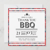 Tarjeta de agradecimiento de la fiesta de barbacoa