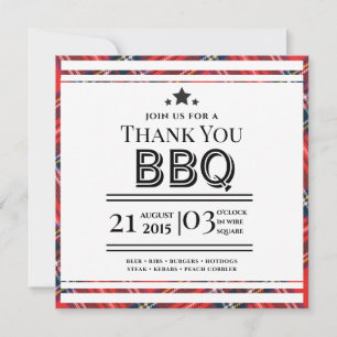 Tarjeta de agradecimiento de la fiesta de barbacoa
