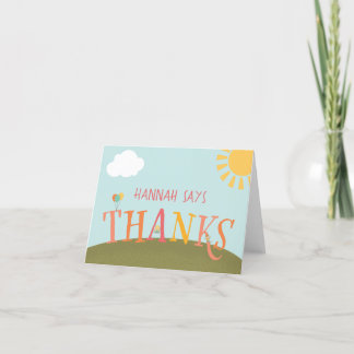 Tarjeta de agradecimiento de la fiesta de cumpleañ