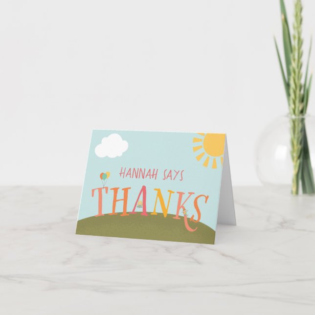 Tarjeta de agradecimiento de la fiesta de cumpleañ (Anverso)