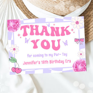 Tarjeta de agradecimiento de la fiesta de cumpleañ