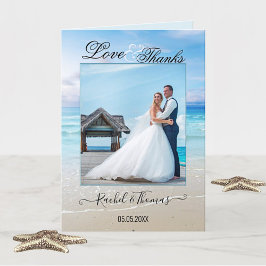 Tarjeta de agradecimiento de la foto de la boda de