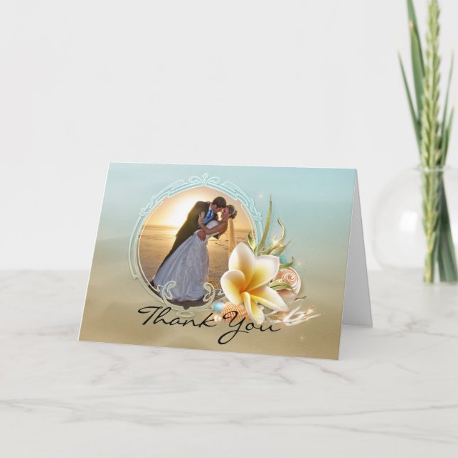 Tarjeta de agradecimiento de la foto de la boda de (Anverso)
