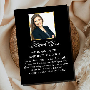 Tarjeta de agradecimiento de la foto funeraria mín