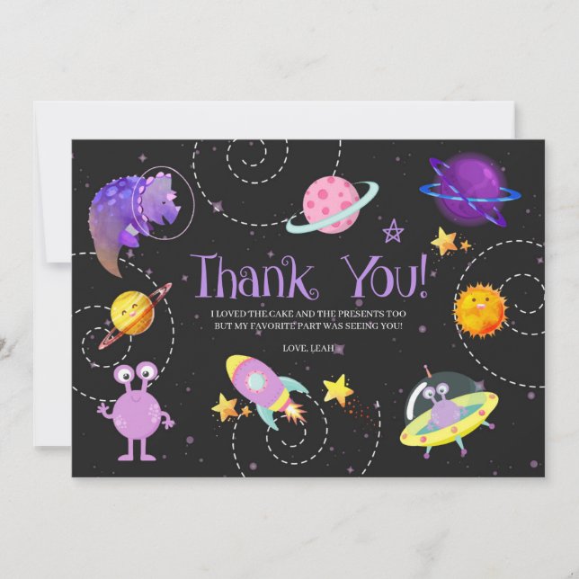 Tarjeta de agradecimiento de la Galaxia Dinosaurio (Anverso)