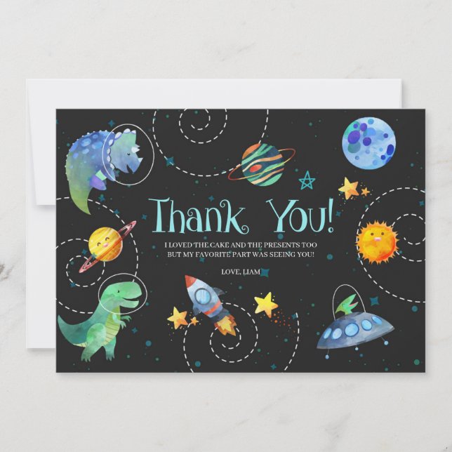 Tarjeta de agradecimiento de la Galaxia Dinosaurio (Anverso)