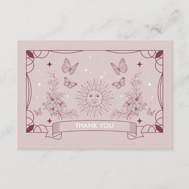 Tarjeta de agradecimiento de la hija Tarot Baby Sh (Anverso)