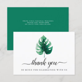 Tarjeta de agradecimiento de la hoja verde de la c