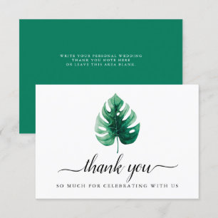 Tarjeta de agradecimiento de la hoja verde de la c