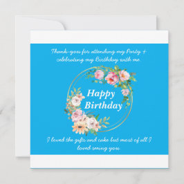 Tarjeta de agradecimiento de la Llanura de flor ro