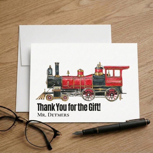 Tarjeta de agradecimiento de la Llanura Roja (Red Train Flat Thank You For Everything Card)