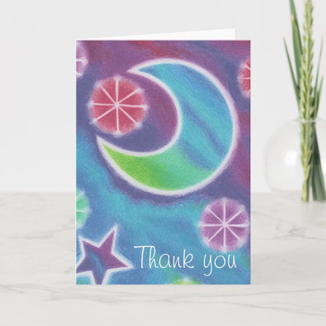Tarjeta de agradecimiento de la luna de la noche b (Anverso)