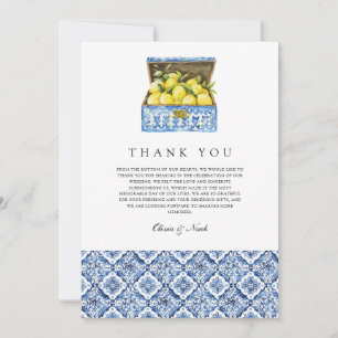 Tarjeta de agradecimiento de la mosaico de limón m