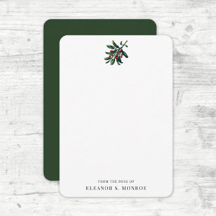 Tarjeta De Agradecimiento De La Oficina De Nombrado Holiday Mistletoe Note C
