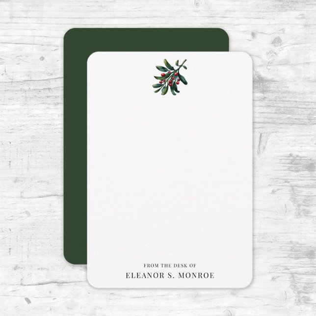 Tarjeta De Agradecimiento De La Oficina De Nombrado Holiday Mistletoe Note C (Subido por el creador)