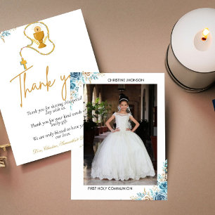 Tarjeta de agradecimiento de la primera comunión s