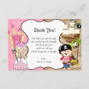 Tarjeta de agradecimiento de la princesa rubia y l