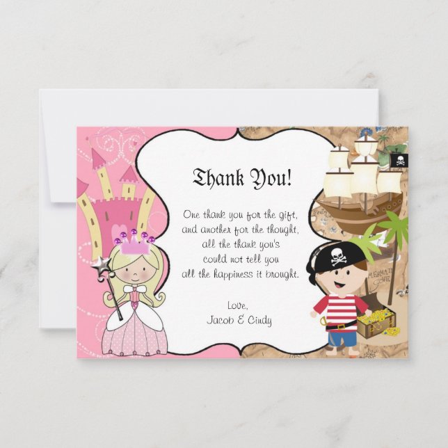 Tarjeta de agradecimiento de la princesa rubia y l (Anverso)