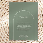 Tarjeta de agradecimiento de la recepción sencilla<br><div class="desc">Este sencillo diseño de la tarjeta de agradecimiento de la recepción del Boho Arch Sage presenta una sofisticada paleta muda de marfil neutro emparejada con una magnífica mezcla y opciones de juego de terracota de óxido, verde salvia y ciruela. La elegancia sobria de la tipografía simple y los arcos suaves...</div>