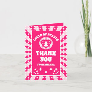 Tarjeta De Agradecimiento De La Reina Rosa Retro D