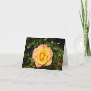 Tarjeta de agradecimiento de la rosa amarilla