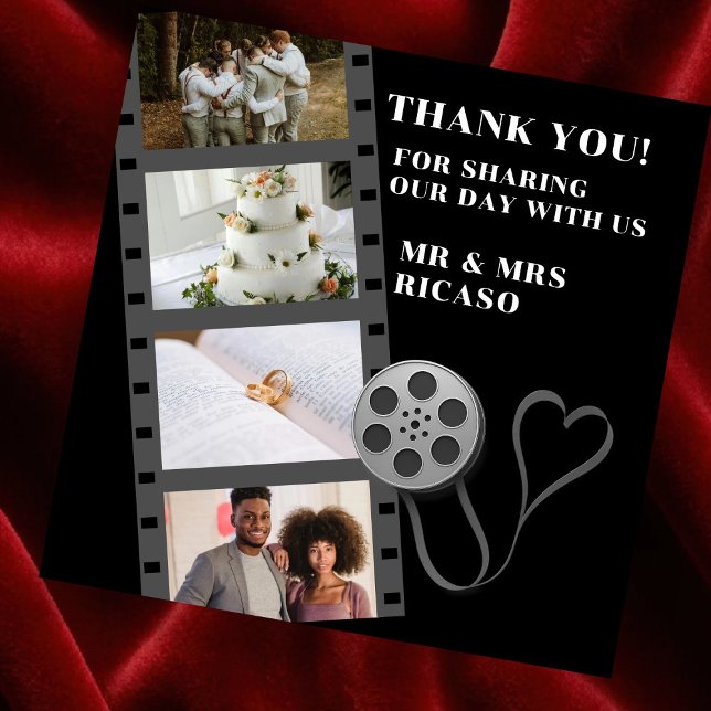 Tarjeta de agradecimiento de la tira de película d (Photo Collage Movie Strip Thank You Cards by Ricaso. 
Ideal for actors, movie fans and more)