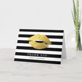 Tarjeta de agradecimiento de Labios Dorados Rayas 