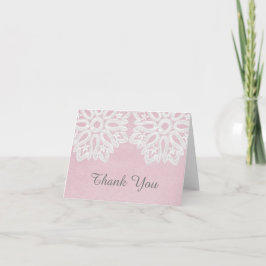 Tarjeta De Agradecimiento De Lace Elegante Rosa