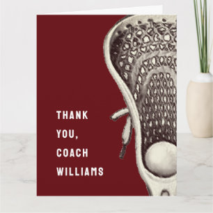 Tarjeta de agradecimiento de Lacrosse Coach