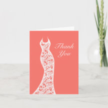 Tarjeta de agradecimiento de Lacy Living Coral