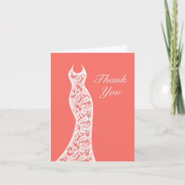 Tarjeta de agradecimiento de Lacy Living Coral