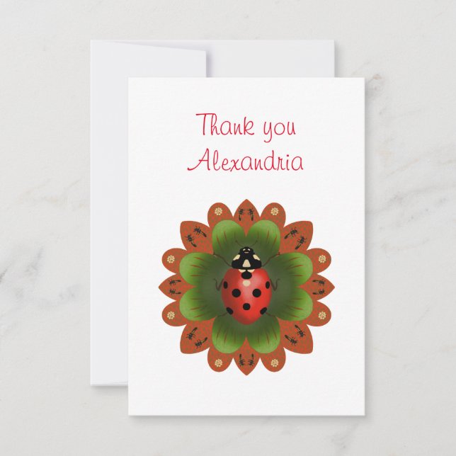 Tarjeta de agradecimiento de Ladybug (Anverso)