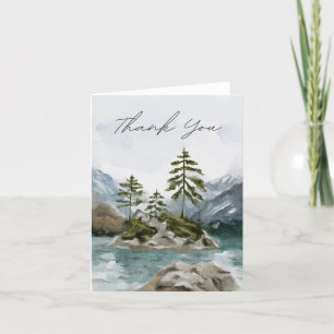Tarjeta de agradecimiento de lago de montaña rústi