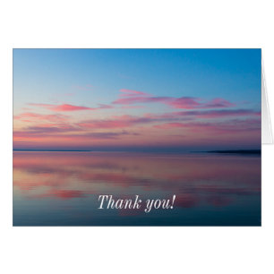 Tarjeta de agradecimiento de Lake Huron Pink Sunri