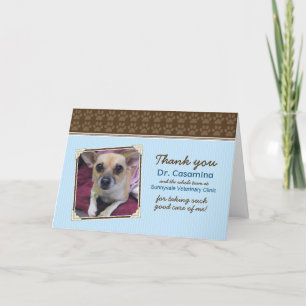 Tarjeta de agradecimiento de las patas para el vet