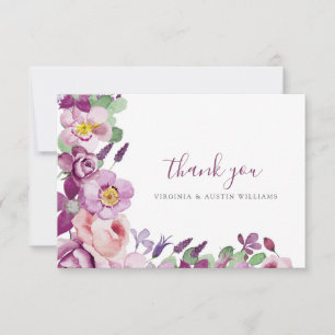 Tarjeta de agradecimiento de lavanda