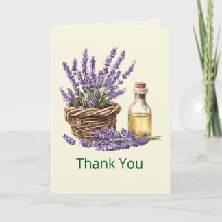 Tarjeta de agradecimiento de lavanda botánica vint